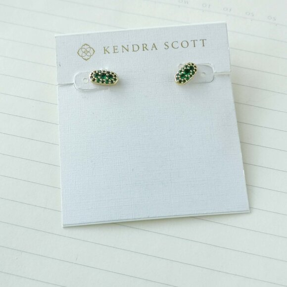 Kendra Scott Jewelry - Grayson Gold Green Crystal Crystal Stud Earrings - Kendra Scott